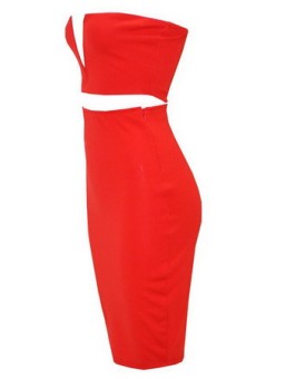 Sexy Red Two Piece Bodycon Dress M3894a
