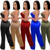 Recreational Temperament Sexy Long Straight Tube Rompers Women Jumpsuit X3717