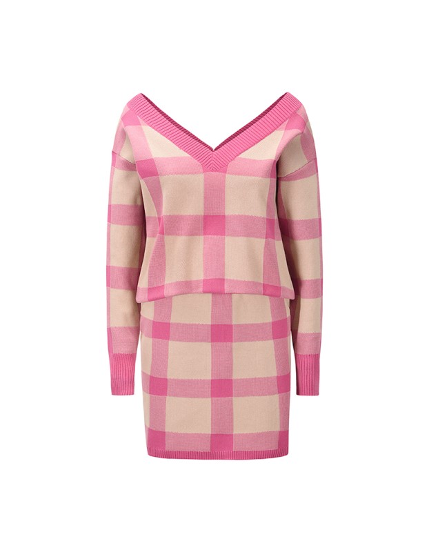 Sexy Sweater Long Sleeve Sweater Knitting Short Two Piece Skirt Set LQ164