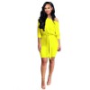 Women-fashion-batter-sleeve-solid-color-dress M8466