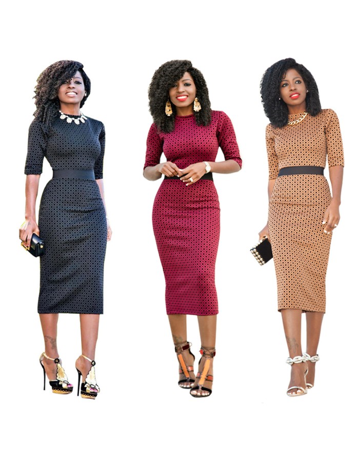 Semi-sleeved printed tight sexy high waist was thin ladies dress