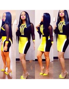 Sexy Fashion Long Sleeves Bodycon Dress M3963