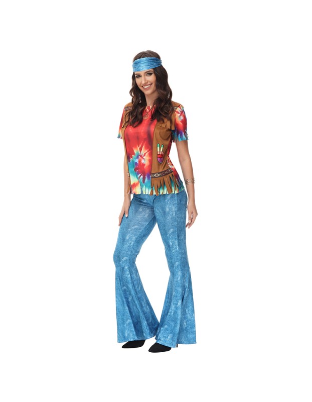 Halloween Costumes 70s Retro Disco Hippie Stage Cosplay Hiphop Costume MS1772