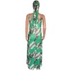 Women v neck spaghetti strap loose beach casual long maxi dress M9034