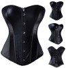 Blcak leather corset m7081b