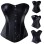 Blcak leather corset m7081b