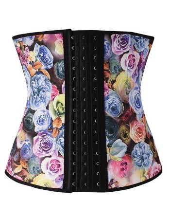 2016 New Style Flower 9 Steel Bones Latex Corsets M1303E