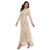 Lace Embroidery Ladies Partyl Dubai Sweet Flower Mesh Dress Women 21002