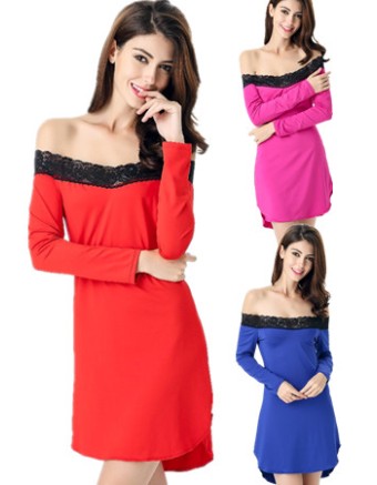 Sexy Off Shoulder Milk Wire Babydoll Dress M30236