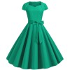 Solid Color Retro Short Sleeve 2022 Spring Elegant Casual Dresses JY14129