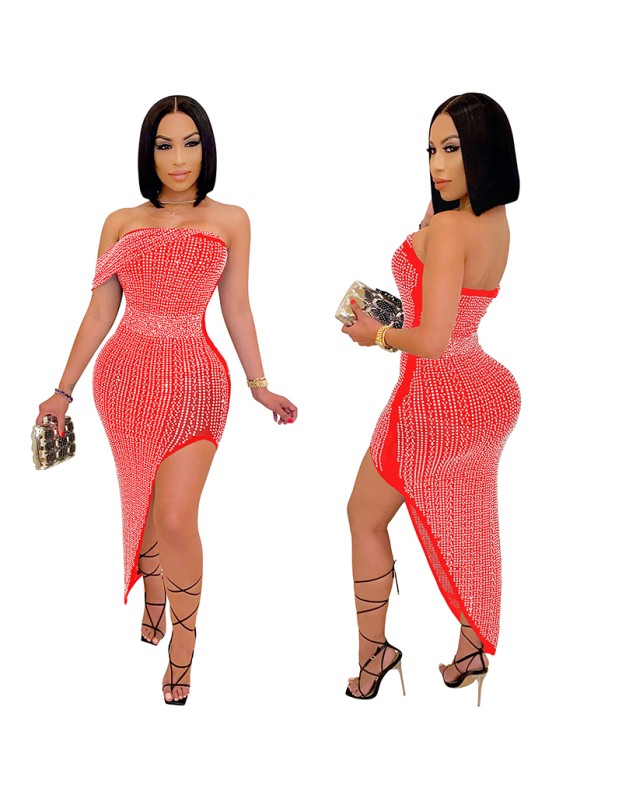 Breast Wrap Hot Drills The Net Yarn Party Dresses For Girls X5046