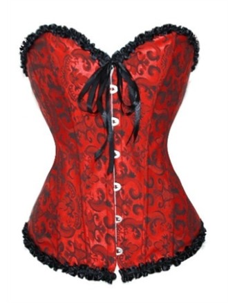 sexy red embroidered corset M1782