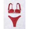 Plus Size Bra Beautiful Women Bikinis Set Sexy Lace Solid Color Swimsuit Set A2213