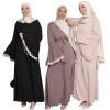Stylish Patchwork Flared Sleeves Temperament Dress Long Women Dress 21668