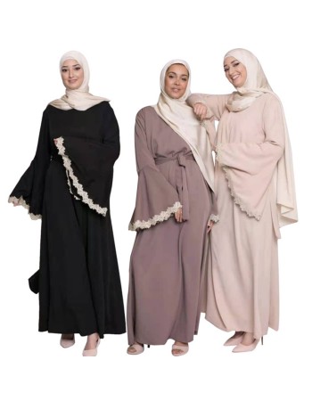 Stylish Patchwork Flared Sleeves Temperament Dress Long Women Dress 21668