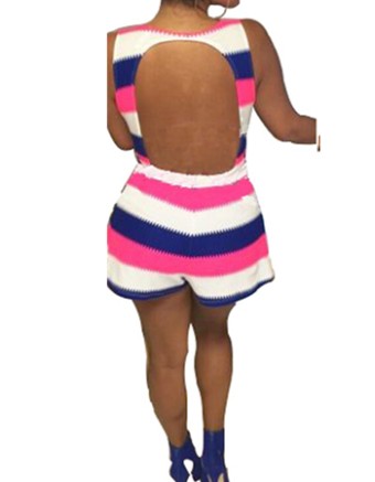Sexy back hollow out print mini dress  club wear m88021
