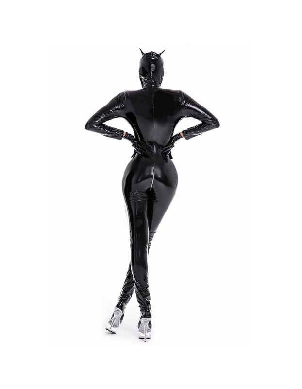 Long sleeve sexy bodycon jumpsuit catwomen leather bodysuits XX6832