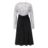 Leopard Print Plaid Long Stitching Body Lace Up Ladies Evening Jersey Dress LQ169