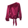 Long Sleeve Sexy Off Shoulder Velvet Shirt Top M30407