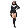 Sexy Nun Costume Women Faux Leather Bad Naughty Nun Roleplay Fancy Dress SL3401