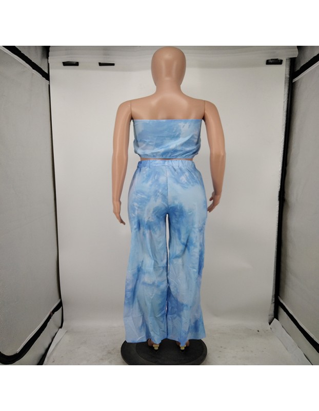 sexy tube top slim two piece top and pants sets M8599