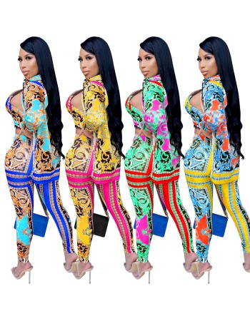 Milk Silk Women Sets Digital Printed Coat Vest Trousers Casual Suit X3690