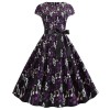 Note Print Summer Big Swing Women Clothing Star Dress JY13887