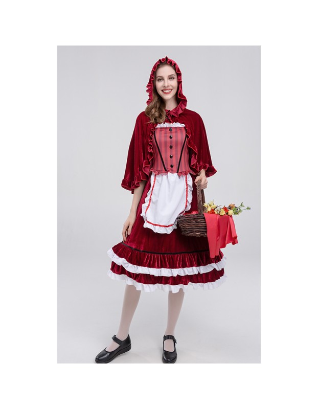 Classic Cosplay Little Red Riding Hood Princess Castle Queen Costume  YM8692