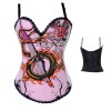 pink color sexy cotton straps corset m1937A