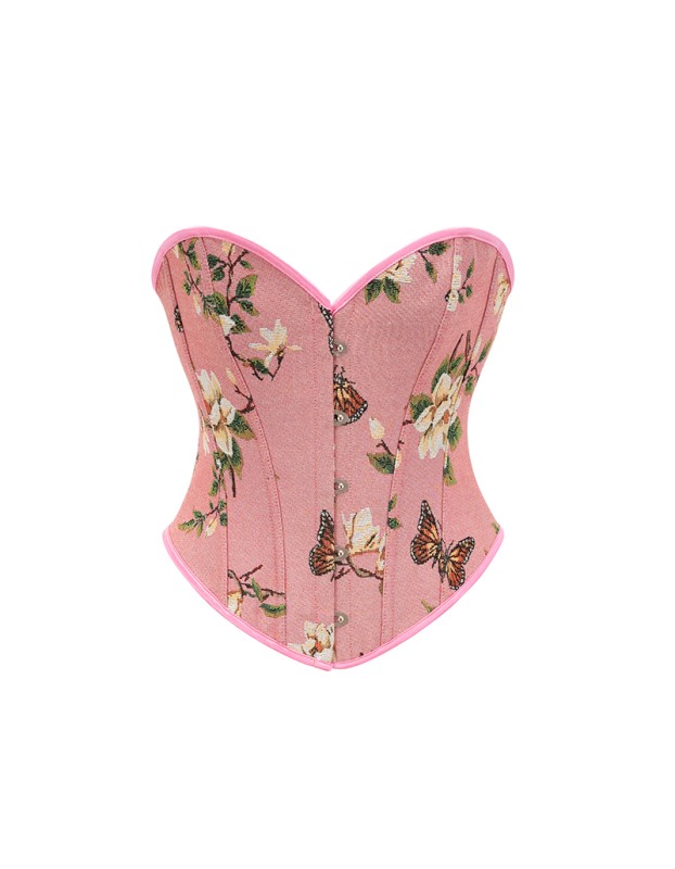 Flower Palace Corset Butterfly Print Bone Dress Wedding Base Waist Busier 22025