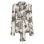 Splash-Ink Flower Print Dress Vintage Tie Waist Suit Jacket Woman Sexy Skirt 5176