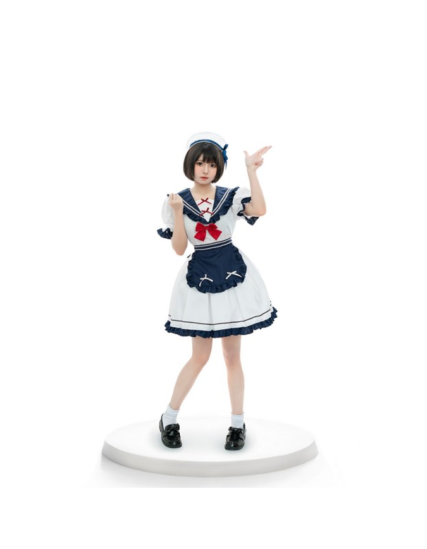 New Anime Cosplay Navy Suit Sailor Suit Maid Uniform Lolita Costume DL2034
