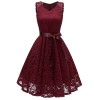 Big Swing Mesh Sexy Women Lace Modest  V-Neck Evening Dresses CD1592