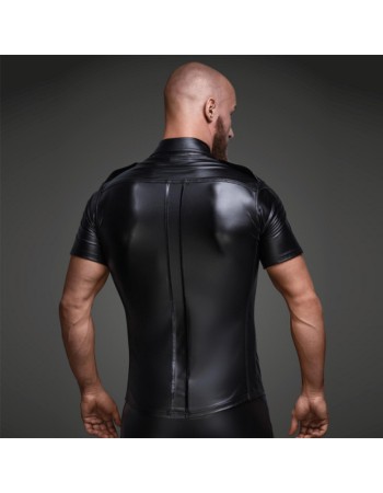 Sexy Mens Soft Faux Leather Shirt Tops Costume N974