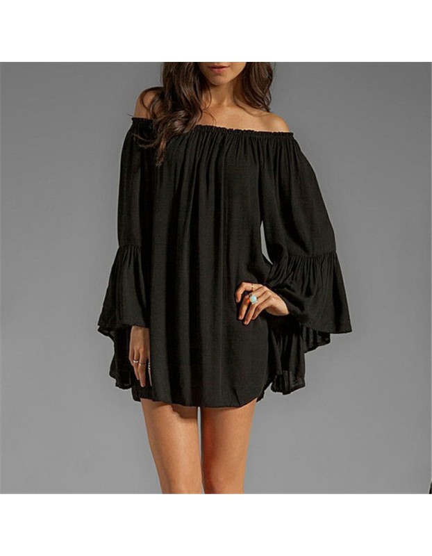 Women Casual Loose Off Shoulder Dress M30379