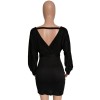 Autumn Winter Off Shoulder Knitted Sweater Dress M8273