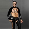 Men Sexy Wet Look PVC Leather Cosplay Police uniform N965