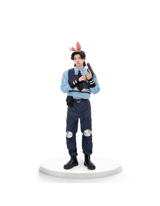 Movie  Zootopia  Cosplay Judy Police Costume Anime Rabbit Sheriff Parent-Child Suit DL2040