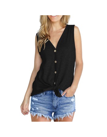 Sleeveless Knitted Tank Tops Women V-neck Vest M5786