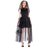 Black Lace Corpse Ghost Bride Fancy Outfit m40686