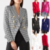 Short Suit Jacket Double Breasted Top Coat Solid Color Women Blazer H2013