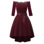 3/4 Sleeve Lace Ball Gown Wedding Bridal Dovetail Vintage Dress CD1613-1