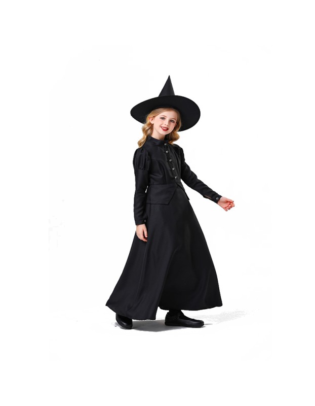 Halloween Witch Black Gauze Children's Costume Witch Cosplay Costume YM5616