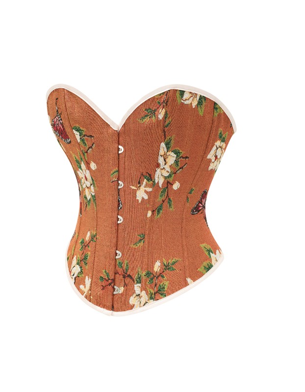 Flower Palace Corset Butterfly Print Bone Dress Wedding Base Waist Busier 22025