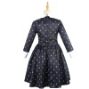 Children Long-Sleeved Adams Family Cosplay Girl's Lapel Mid-Length Dress YZF411