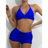 Solid Color Sport Beach Bikini Ladies Bikini Set Swimming Shorts Sexy Swimsuits S219