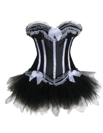 sexy satin corset with skirt m1700B