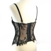 Black Lace Sexy Suspender Corset Slim Top Hollowed Out Chest Wrap KN8307