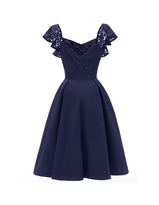 Plus Size Women Amazon Explosion Butterfly Sleeve Sexy Satin Pendant Dress CD1626