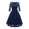 Ladies Casual Long-Sleeve Wedding Guest V-Collar Lace Girl Dress CD1592-1